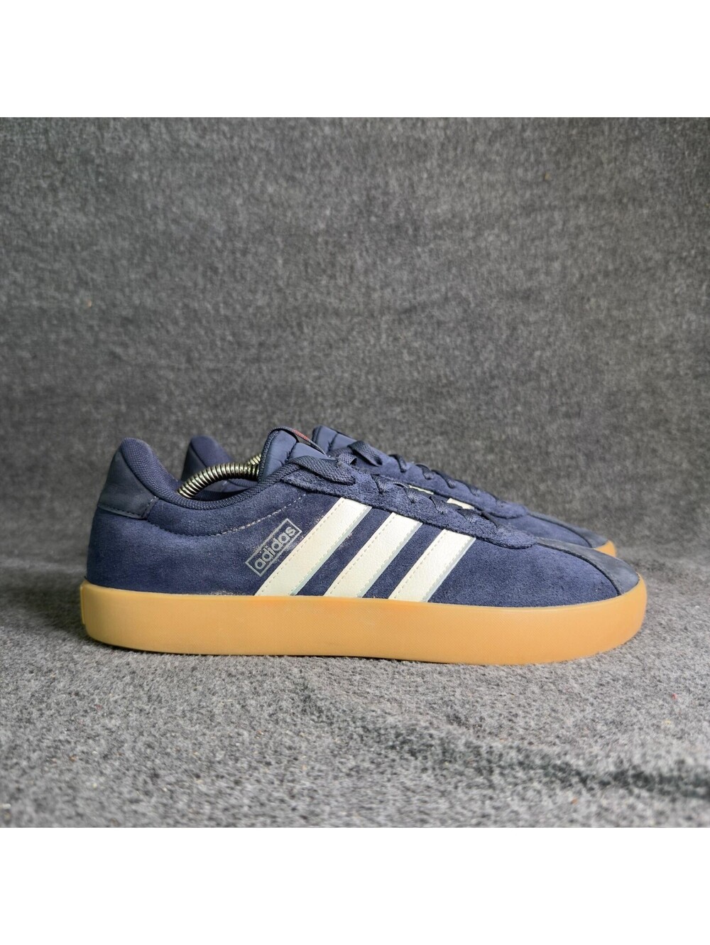 Adidas VL Court 3.0 Mens Size 9.5 Shadow Navy Suede Gum Sole Shoes JP5289 - Picture 2 of 9